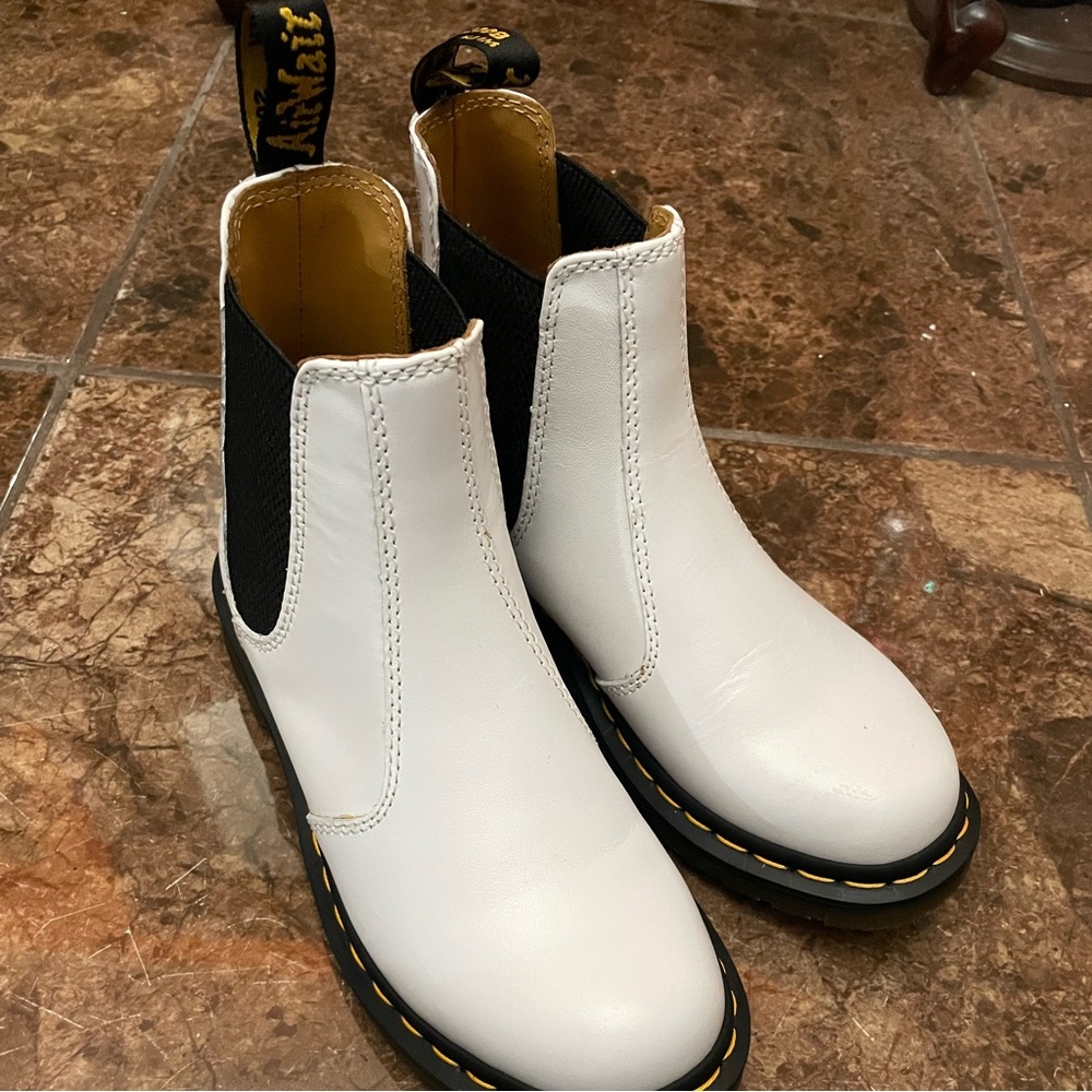 Doc martens womens boots slip on white MADE IN VIETNAM size UK 4 or US 6